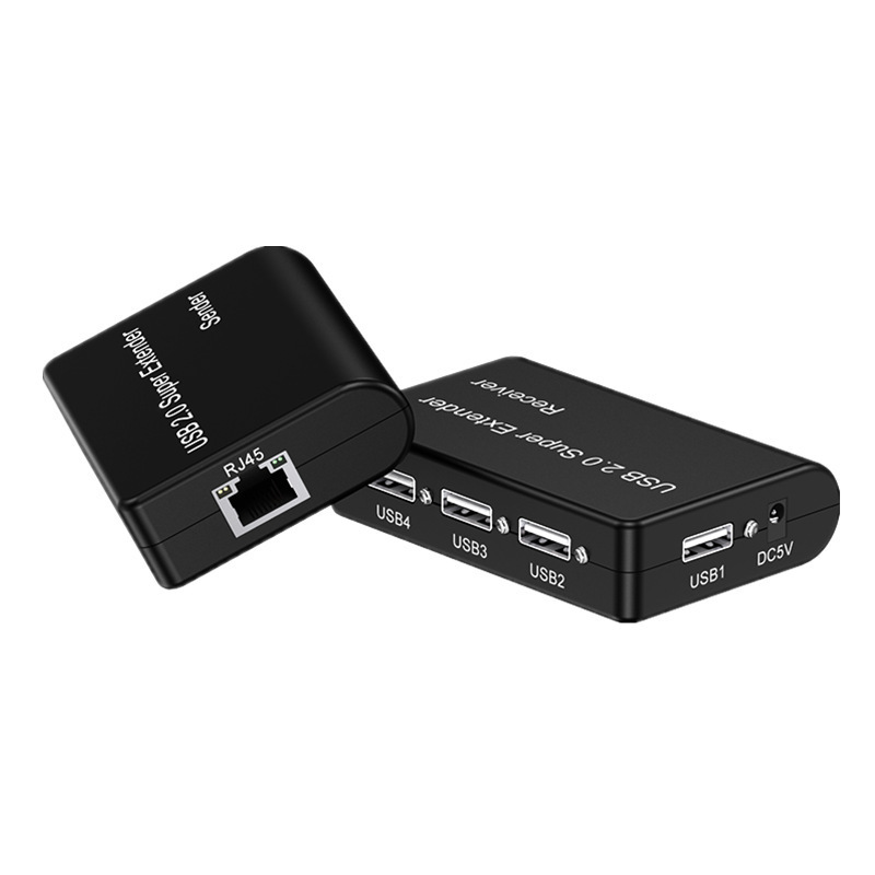 USB Splitter 1 in 4 Out USB2.0 Network Extender 100m New USB to RG45