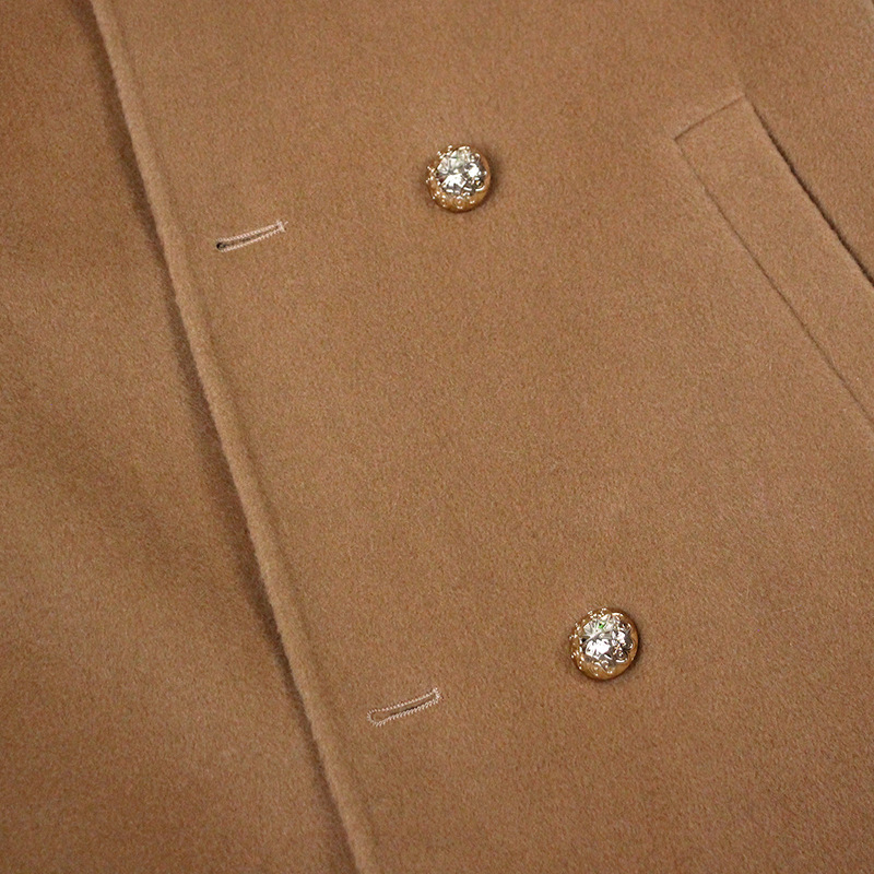 Abbigliamento da donna Cappotto in cashmere double face con pelliccia per donna Autunno e inverno Colletto da completo Caldo e sottile Cappotto in lana di alta qualità per donna_voghion.com