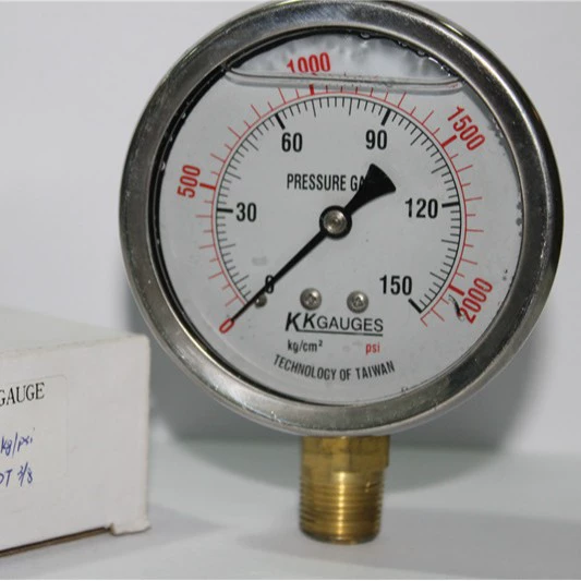 Тайваньский манометр KK 0-150 кг/c ㎡ из нержавеющей стали маслонаполненный радиальный диаметр 75 3/8PT