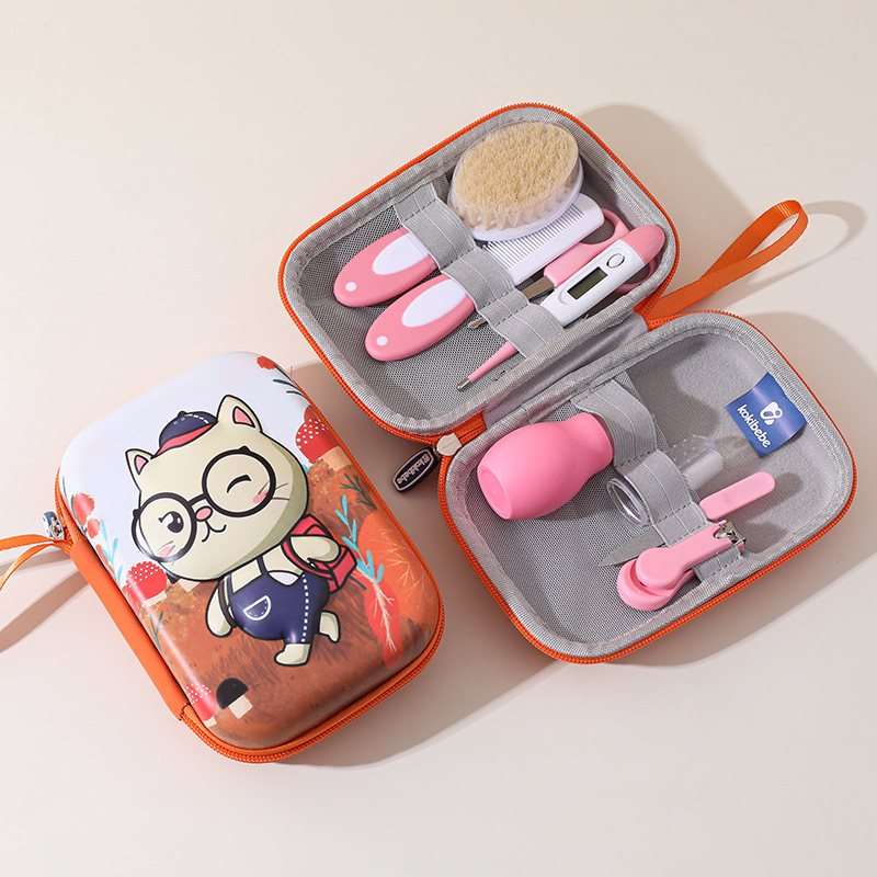 Productos maternos e infantiles al por mayor termómetro infantil cuidado de ocho piezas EVA paquete de enfermería aspirador nasal juego de cortaúñas