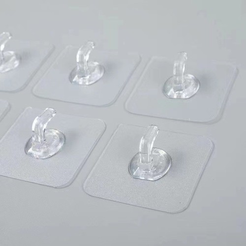 Transparent Ox Horn Hook New Version Paper Towel Holder Kitchen Bathroom Creative Damage-Free Door Behind Anchor No Drilling Plastic Adhesive Hook Factory Price