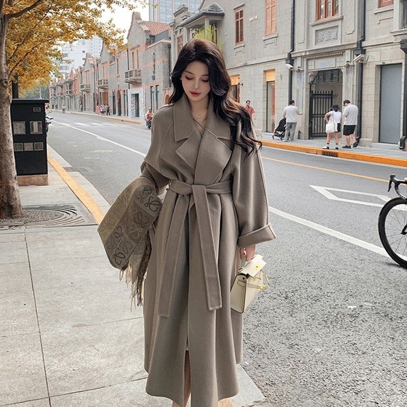 秋冬季中长款美拉德毛呢外套女高档时尚小个子呢子大衣