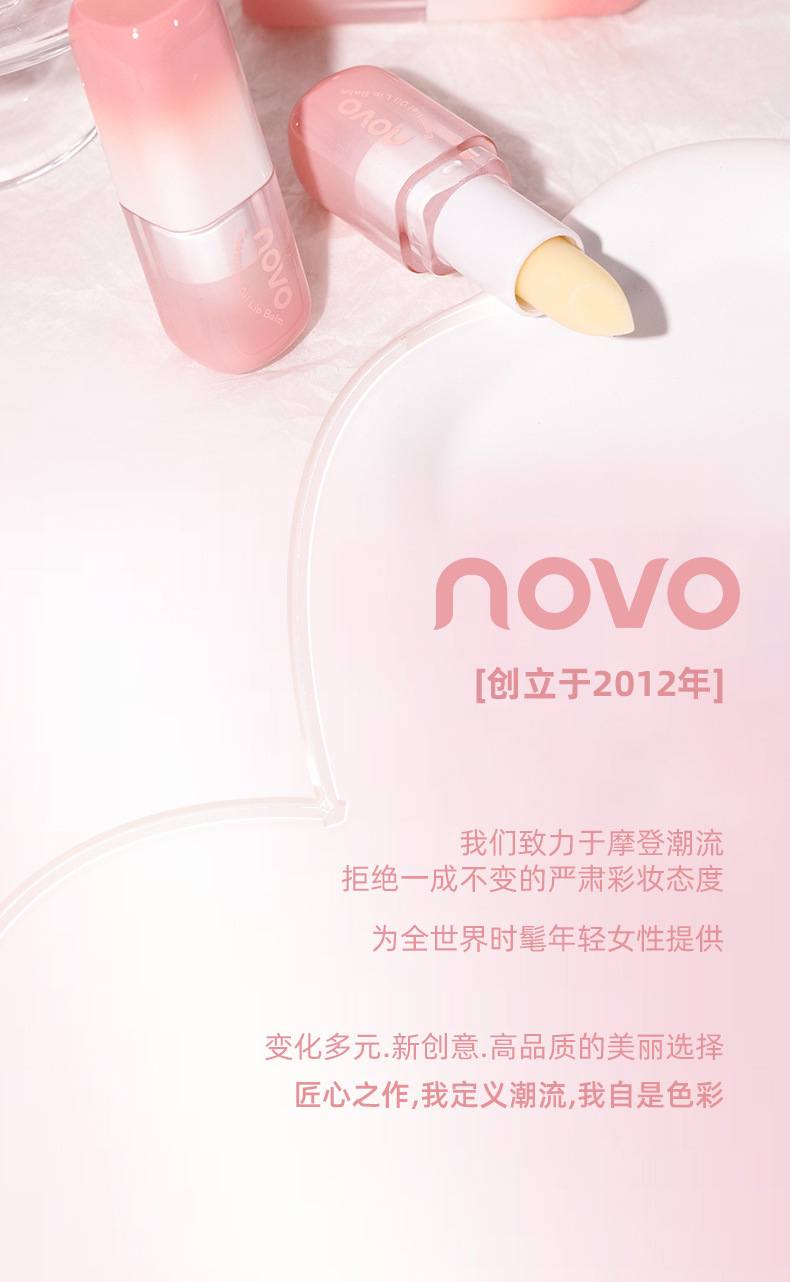 NOVO Plant-based Cleansing Lip Balm Moisturizes and hydrates, prevents dryness and cracking, and reduces lip lines. It is a colorless lip balm for the base lip undefined
