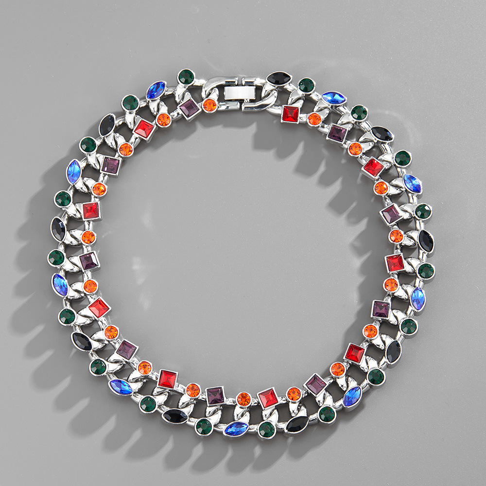 Collana a catena cuban link geometrica con diamanti_voghion.com
