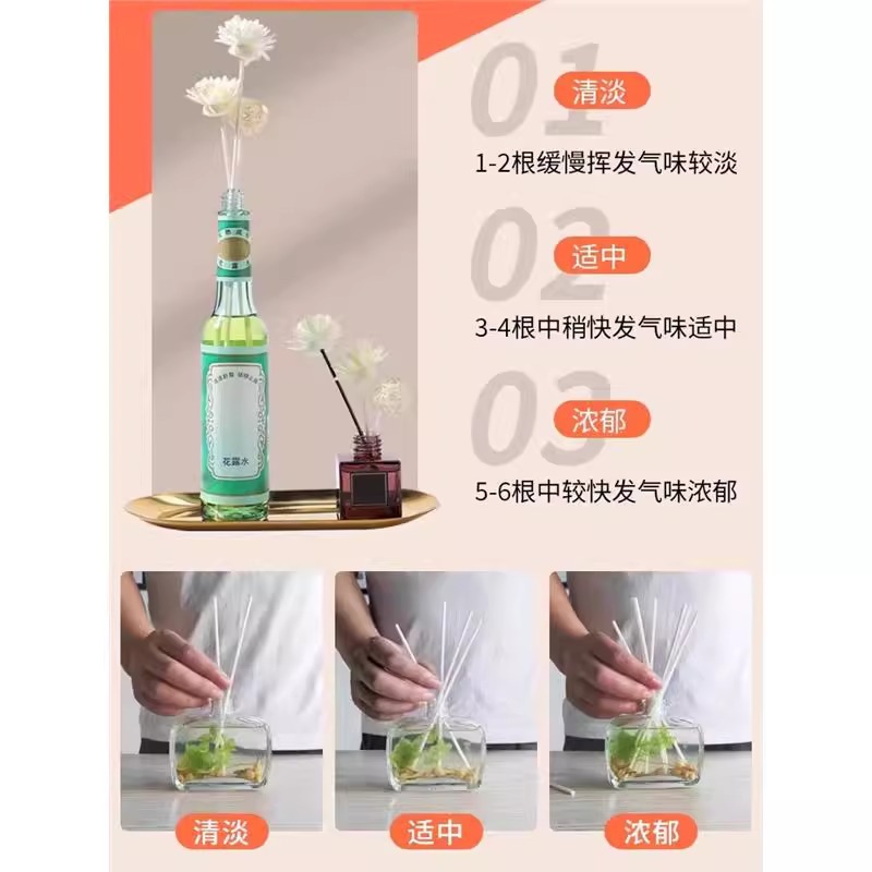 Varilla volátil de aromaterapia Varilla expandida Perfume El agua del inodoro se puede utilizar para la fragancia de larga duración en interiores Varilla de fragancia de aromaterapia sin fuego Fibra
