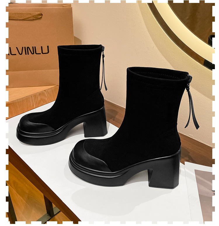 Long Boots For Women High Heel Thick Sole Winter Slimming Boot_voghion.com