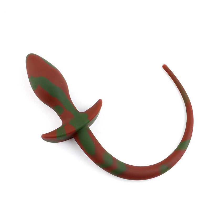Dog Tail Silicone Anal Plug with Colorful Fluffy Tail, Adult Anal Training Toy — detail image 4