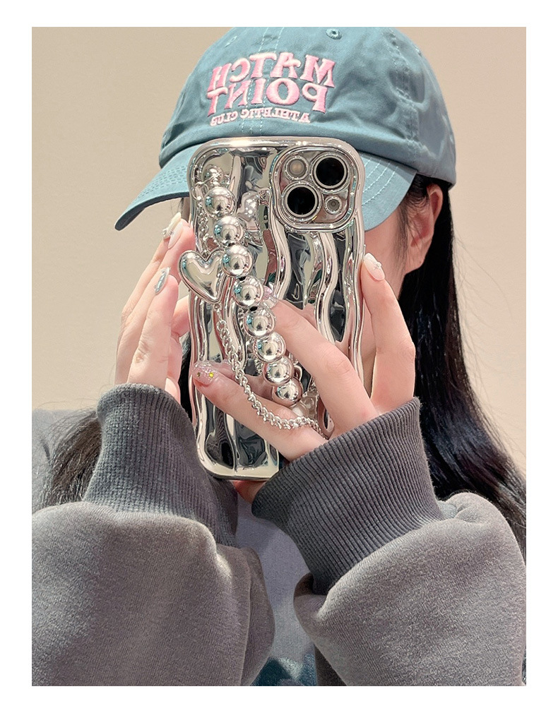 3c Cooking High-End Electroplated Water Ripple Wrist Strap Compatible With 13 Pro Max Case 14 New_voghion.com