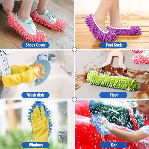 Mop slippers, lazy shoe covers, mop mops, housework, removable and washable, silent slippers set, floor wiping slippers
