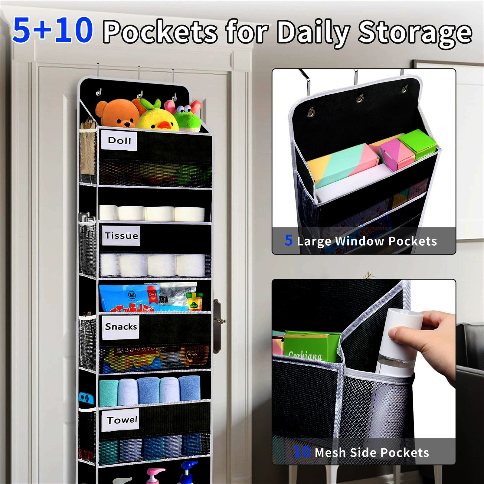 Hanging organiser PVC non-woven cloth, storage bag, storage system, Amazon