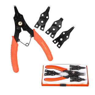 Steel Shield S047001 5-Piece Circlip Pliers Set 6inch for Shafts, Internal/External Circlip Pliers, Spring Pliers