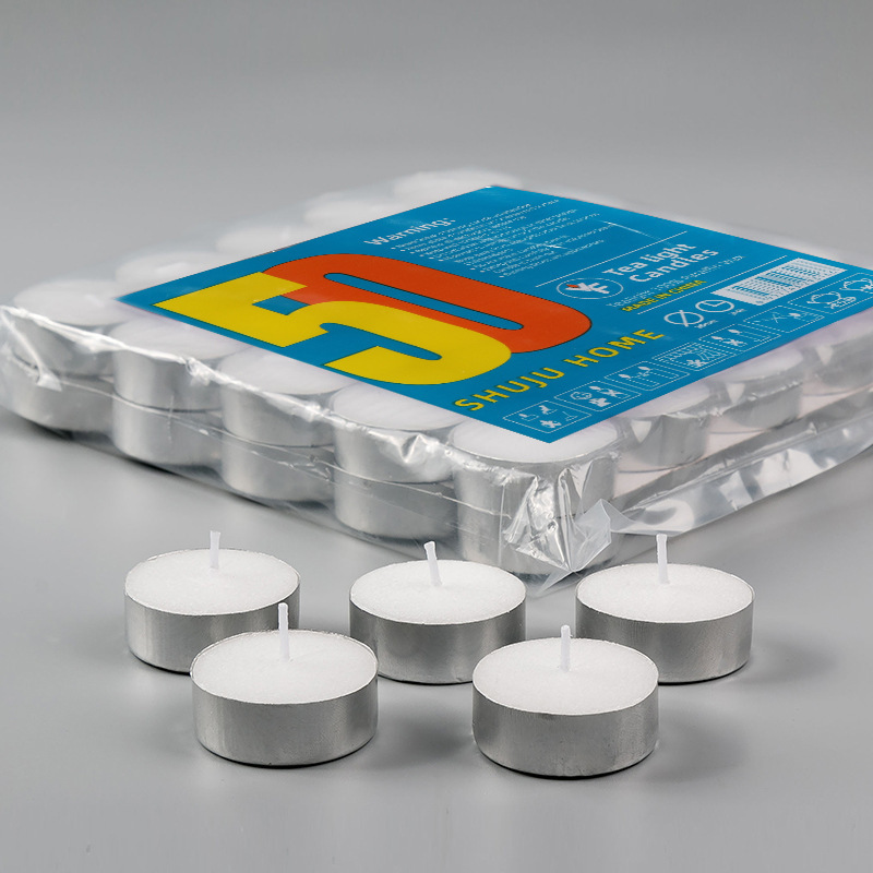 Pressed Smokeless Small Tealight Candles, Cross-Border Manufacturer Wholesale, 4-Hour Heat-Retaining, for Tea Brewing, Wedding Incense Burners, Heating, Custom-Made