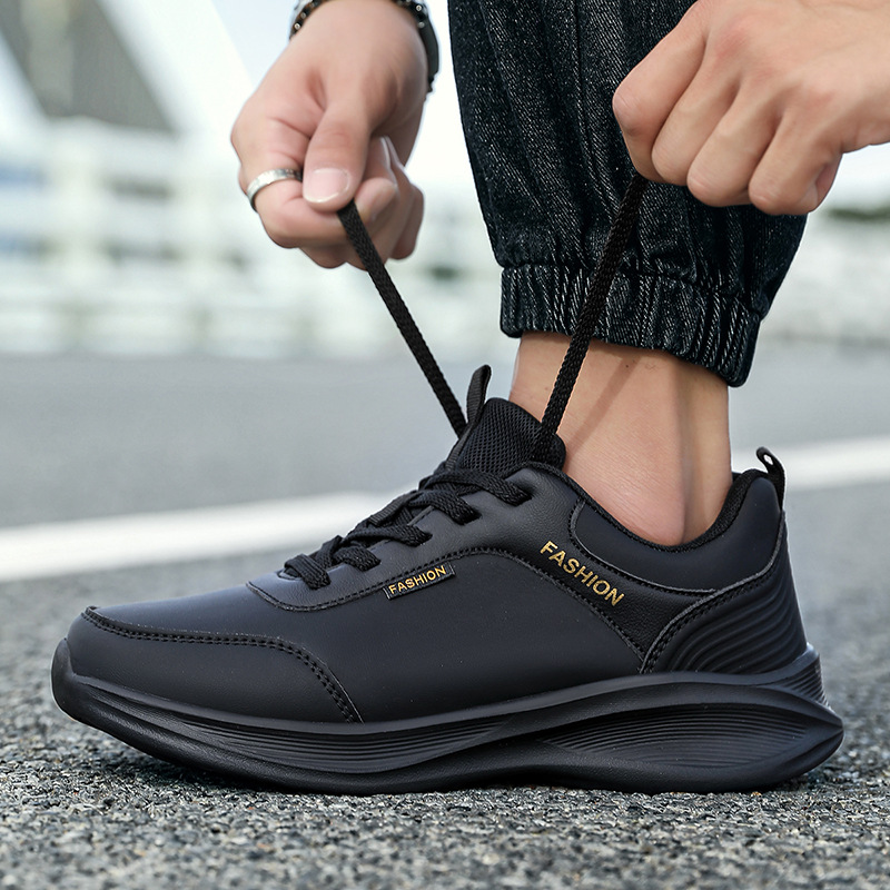 Non-slip casual universal autumn running sneakers made of black…
