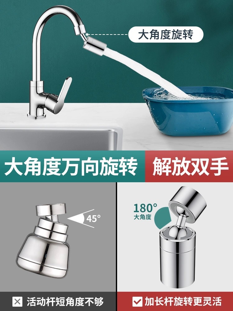 Faucet extender, anti-splash wonder, universal extender, universal bubble generator, aerator, rotating universal nozzle, water nozzle details Picture