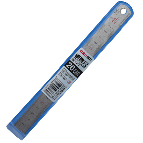 Deli 8463 stainless steel ruler measurement drawing scale ruler with formula conversion table office stationery wholesale
