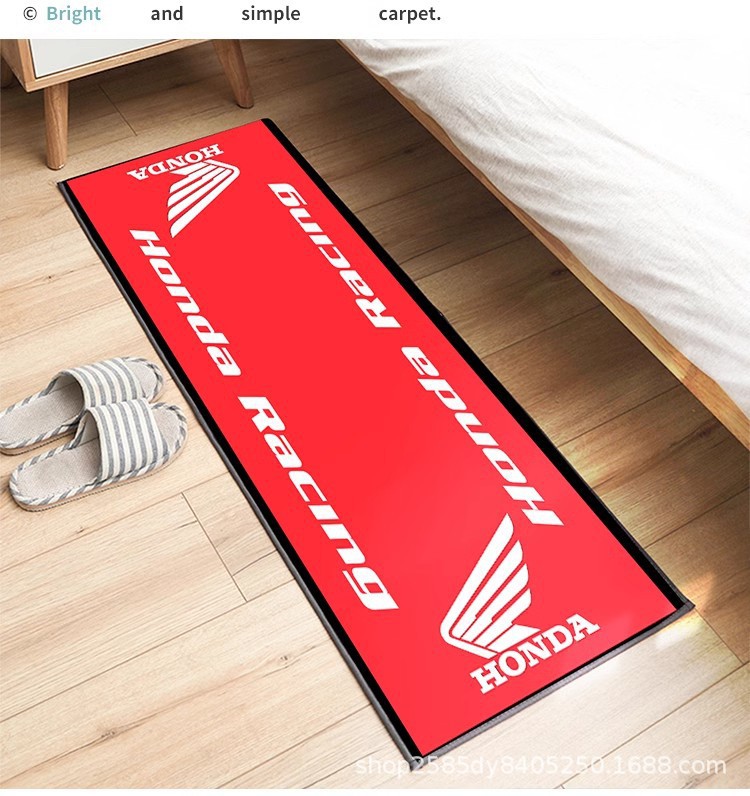 Cross-Border Off-Road Motorcycle Display Special Mat Crystal Velvet Bedroom Bedside Blanket Decorative Advertising Logo Motorcycle Floor Mat