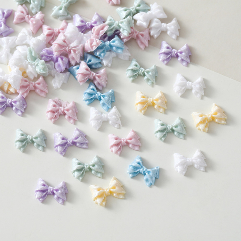 Bow nail accessories fine flash mermaid Ji Macaron color resin accessories diy nail hairpin Accessories Wholesale Bow nail accessories fine flash mermaid Ji Macaron color resin accessories diy nail hairpin Accessories Wholesale