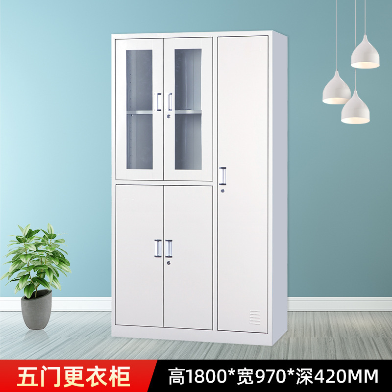 Armario de acero dormitorio de personal con cerradura armario de hierro gimnasio armario de baño armario de cuatro puertas armario de almacenamiento