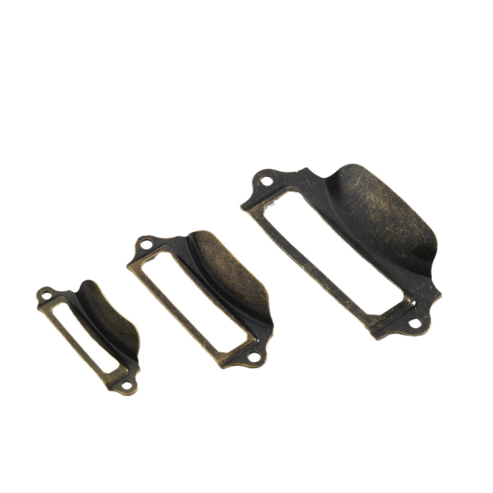 Jingmao hardware antiguo etiqueta bronce cajón mango etiqueta marco hoja de hierro tarjeta de negocios estilo decorativo con orejas image 6