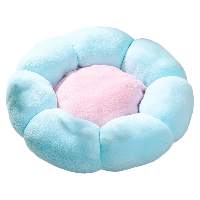 New Pet Round Flower Cat's Winter Warm Plush Cat Four Seasons Universal Dog Nest_voghion.com