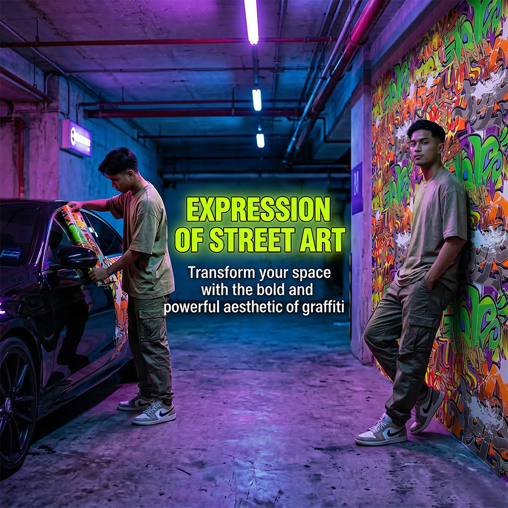Trendy Graffiti Personalized Hip-Hop Street Dance Car Decoration Stickers Non-Fading Waterproof Clothing Store Wall Stickers Murals