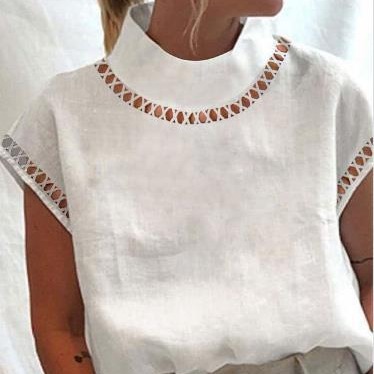 women-casual-o-neck-cotton-linen-blouses-spring-hollow-out-splicing-office-top-summer-short-sleeve-loose-vintage-clothing-shirts