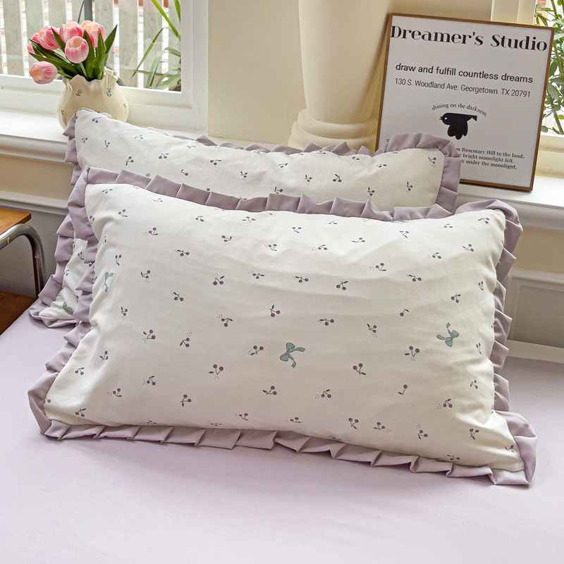 Un par de fundas de almohada de encaje de punto para el hogar adulto 2025 nueva funda de revestimiento de hilo de doble capa doble