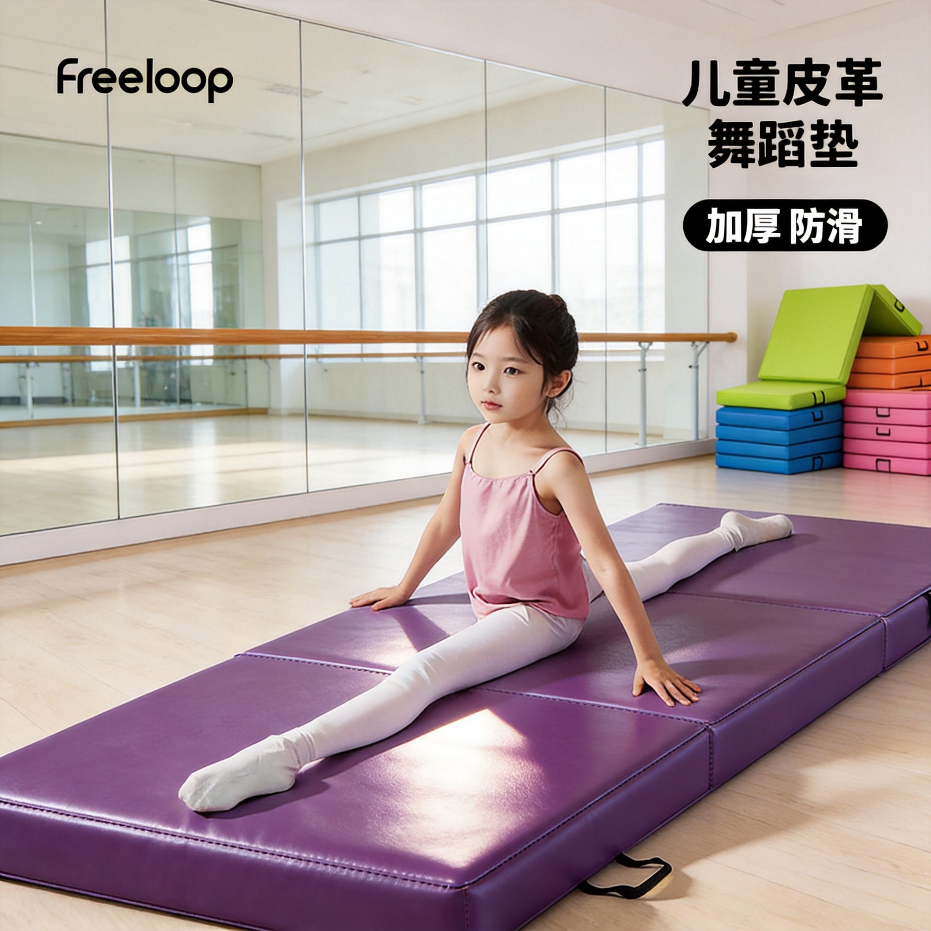Foreign trade dance folding mat for children's sit-ups, yoga, and Chinese dance practice mat 70% off mat for students