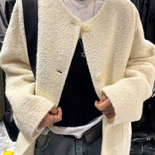 现TUG韩国东大门同款25秋季新款女装 时尚气质百搭大气毛呢外套女