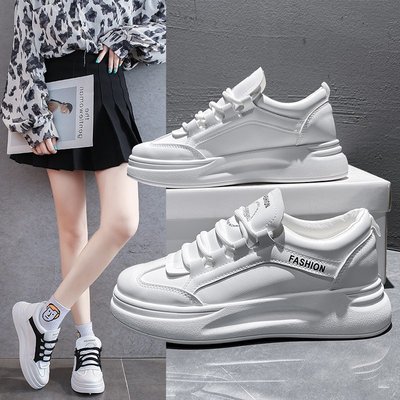 Women's Shoes 2021 new pattern Korean Edition Muffin The thickness of the bottom White shoes student Frenum Casual shoes fashion gym shoes wholesale