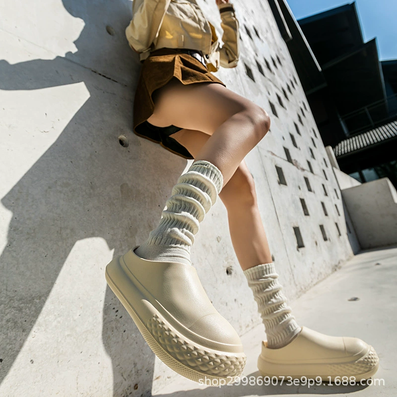 Трансграничная низкая банда пара дождевые сапоги неглубокие ленивые полужильные тапочки мягкого дна EVA водонепроницаемая автомойка обувь женская кухня рабочая обувь