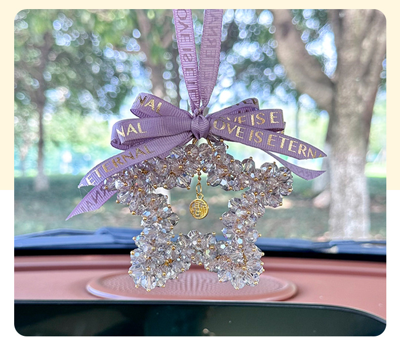 New car pendant Crystal five-pointed star Car Rearview mirror decoration car pendant creative decoration car pendant
