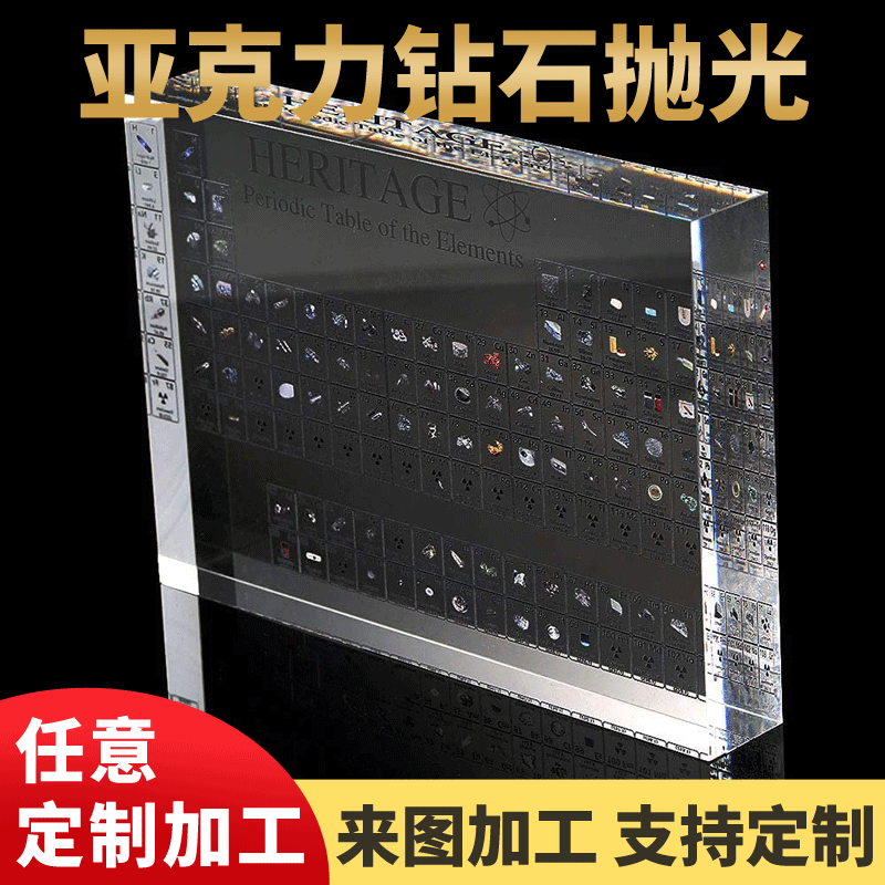 内埋真实元素实物亚克力化学元素周期表展示牌教学工具工艺品摆件