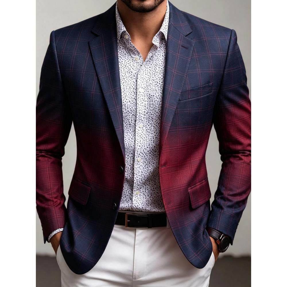 Hombres delgados trajes casuales impresión 3D clásica versátil primavera y otoño chaqueta de trajes transfronterizos Gran Bretaña spot
