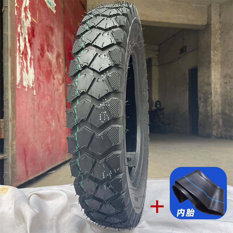 외부 타이어 + 내부 튜브 [단선 및 균열 포함 반품 및 교환] - 4.50-12 강철 와이어 미끄럼 방지 및 8겹 두꺼워짐