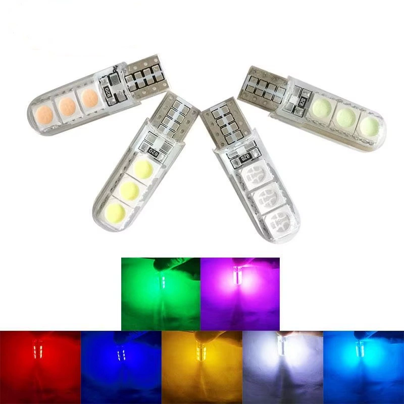 Высокая термостойкость силиконовые автомобильные светодиодные лампы широкий свет багажник световой лампы W5W T10 5050 6SMD