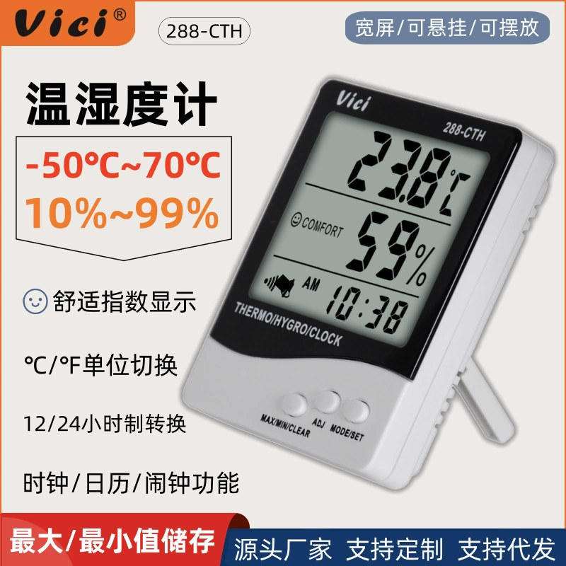 Высокоточный комнатный бытовой термометр Vici Vichy для детских комнат, настольный и настенный измеритель влажности и температуры.