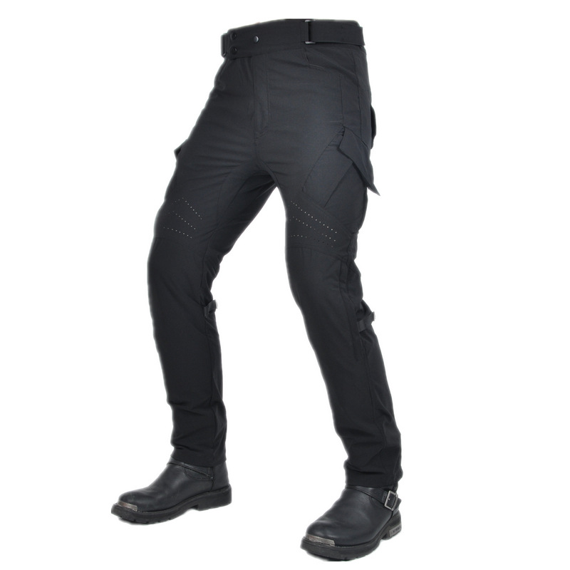 VOLERO motocicleta de verano anticaída pantalones de ciclismo perforación bidireccional respirable elástico de cintura alta locomotora anticaída pantalones para hombre