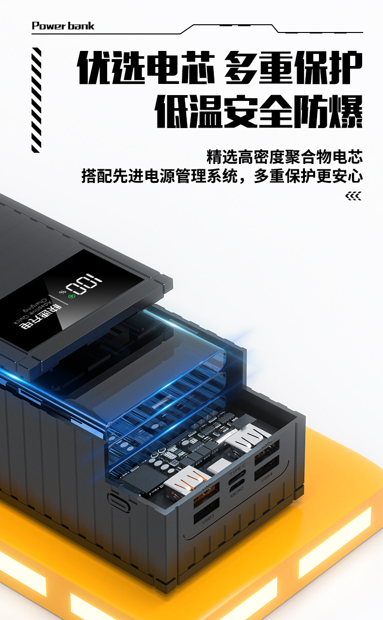 66W Süper Hızlı Şarj 50000mAh Dijital Ekranlı Outdoor Taşınabilir Pil Şarjı