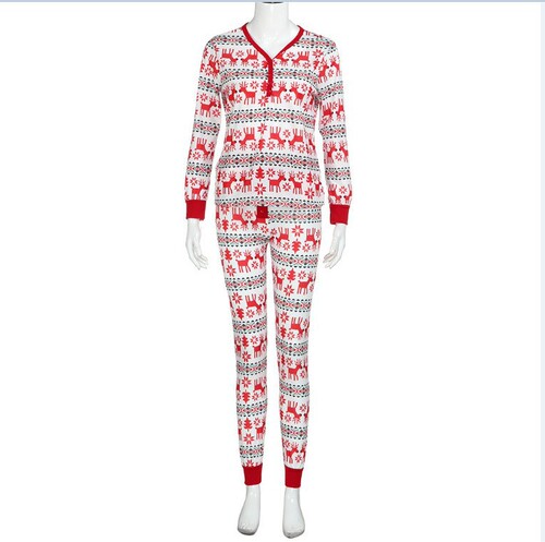 Parent-child outfit, a family of three and four, European and American long-sleeved elk printed Christmas parent-child pajamas