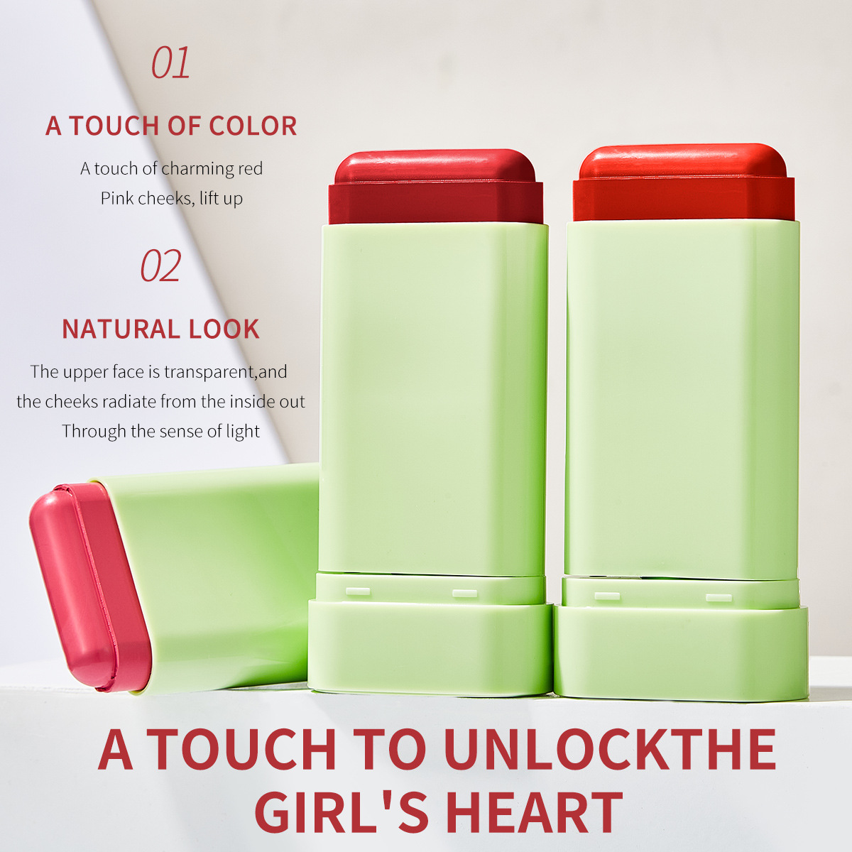 [Comercio exterior exclusivo] Punto encantador Blush stick maquillaje desnudo natural reparación brillo y halagador Rouge Blush al por mayor 19G