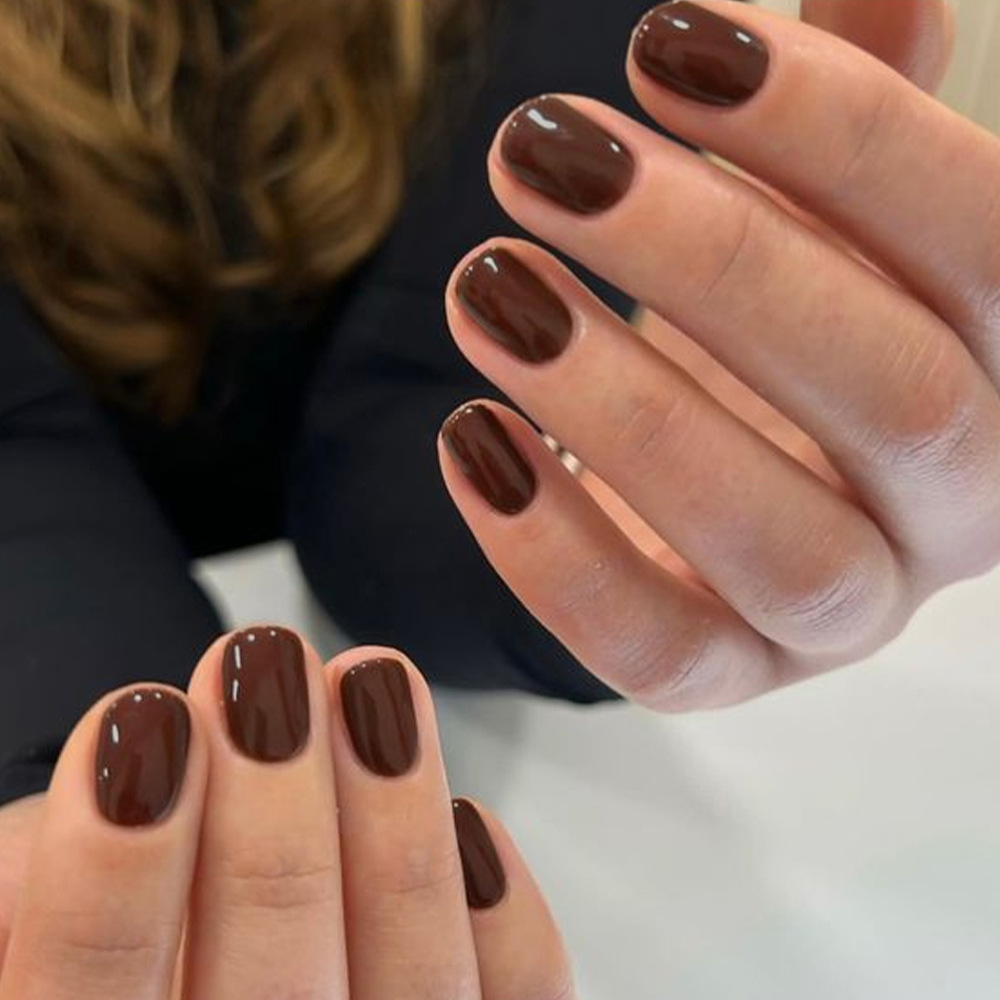 Comercio exterior otoño y invierno temporada de uñas de color sólido atmósfera sensación de vino rojo desgaste uñas falsas venta al por mayor transfronterizas image 3