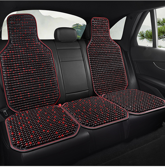 New Car Seat Cushion, Summer Cooling Pad, Single Piece Breathable and Ventilated Car Seat Mat, Wooden Bead Ice Silk Heat Insulation Seat Cushion for Car Use