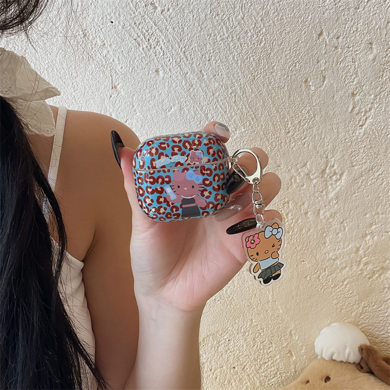 インスタイルヒョウ柄キティ猫 Airpods4/3 ヘッドフォン保護ケースカバー 2pro 第 2 世代と第 3 世代の新しいスタイルに適しています|undefined