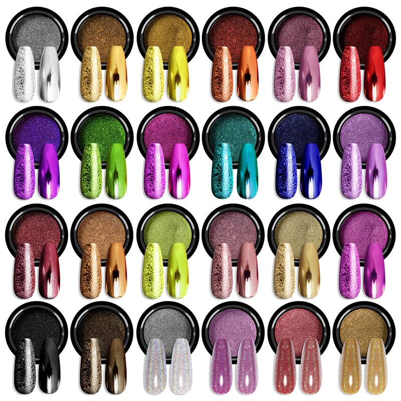 Magic Mirror Powder Nail Art Wear Mirror Metal Solid Champagne Gold Silver Super Bright No Floating Powder Nail Decoration