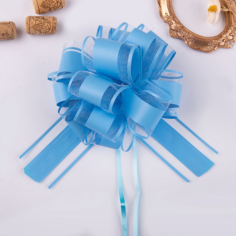 Comercio exterior transfronterizo 50 gran hilo de nieve elegante color natural bola flor Navidad regalo flor embalaje color sólido guirnalda cinta