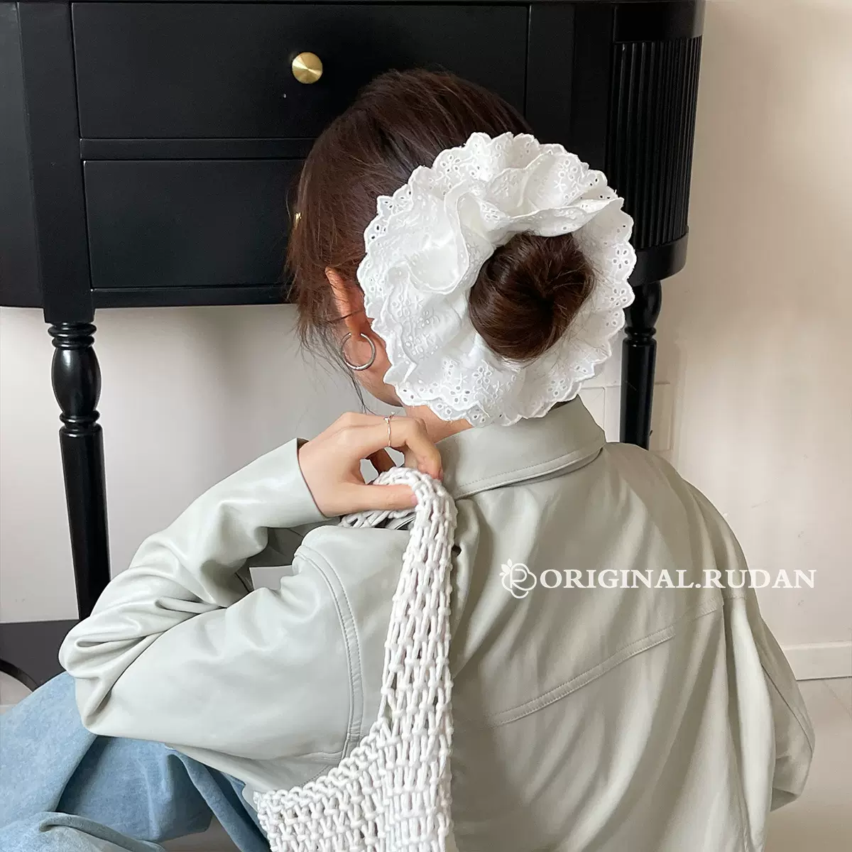 四层花边蕾丝大肠发圈女韩系大号发绳头绳复古手工高级感发饰头饰