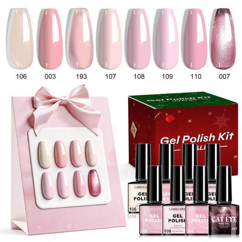 Limegirl Nail Gel Set Nail Tips Christmas 6 Colors New Cat Eye Nail Art Barbie Nail Gel Set