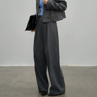 高级感TR西装裤女士2026春季新品气质通勤百搭瘦腿西服直筒长裤