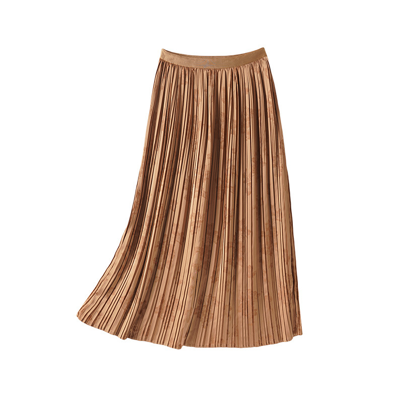 Summer silk pleated skirt